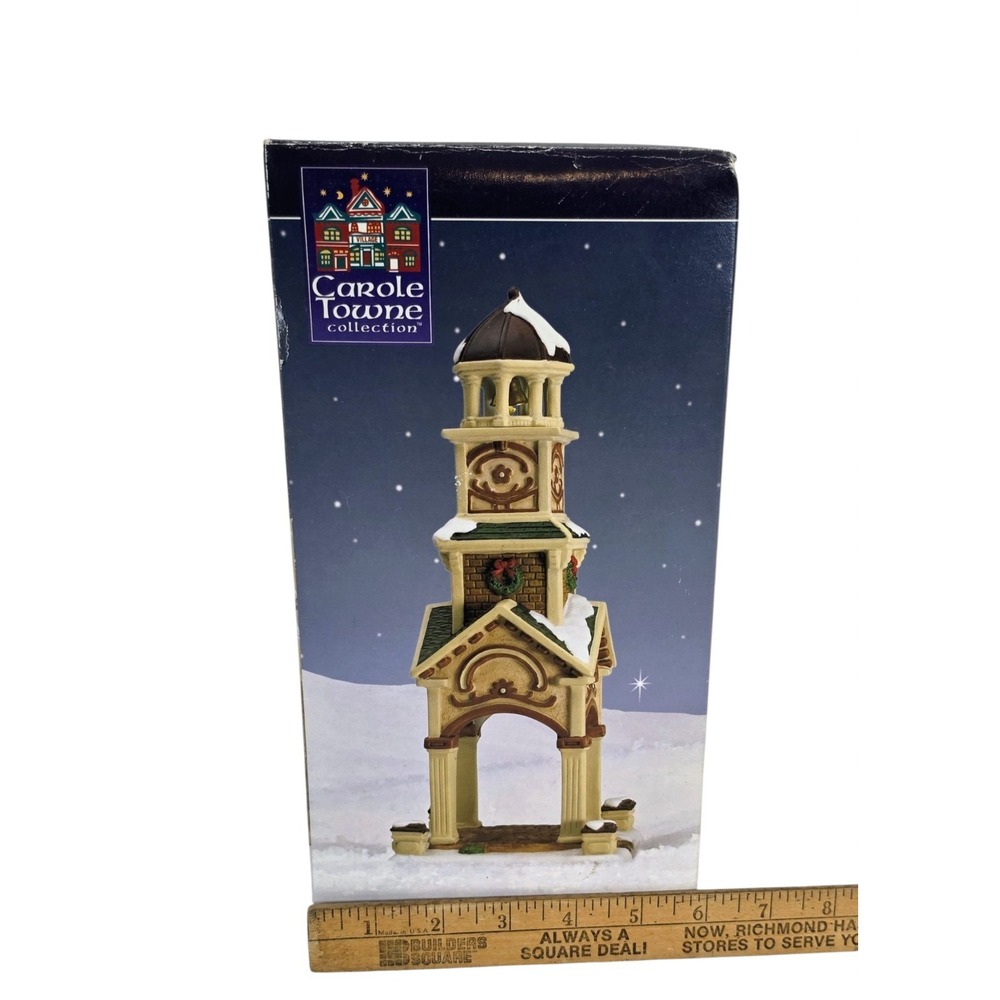 Carole Towne Collection Christmas Village Porcelain Bell Tower 65311 New In Box